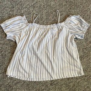 H&M White Flowy Crop Top/ Swimsuit Coverup